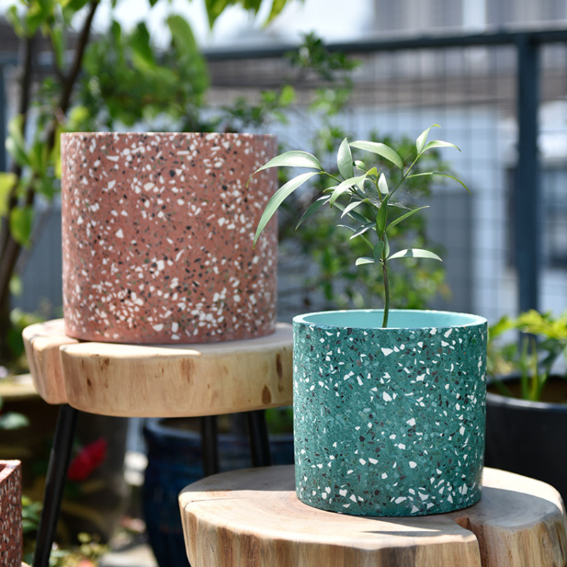 Terrazzo Pot Cement - Moldes grandes de silicone para vaso