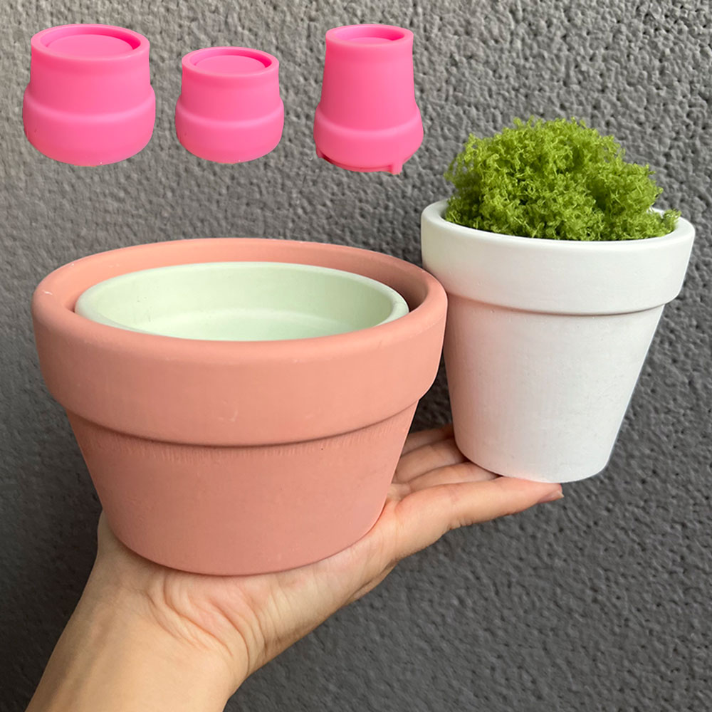 Terrazzo Pot Cement - Molde de silicone para vaso de