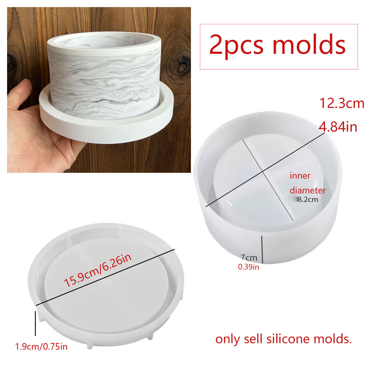 Conjunto de Moldes de Silicone - Terrazzo Pot Cement avaliação e preço