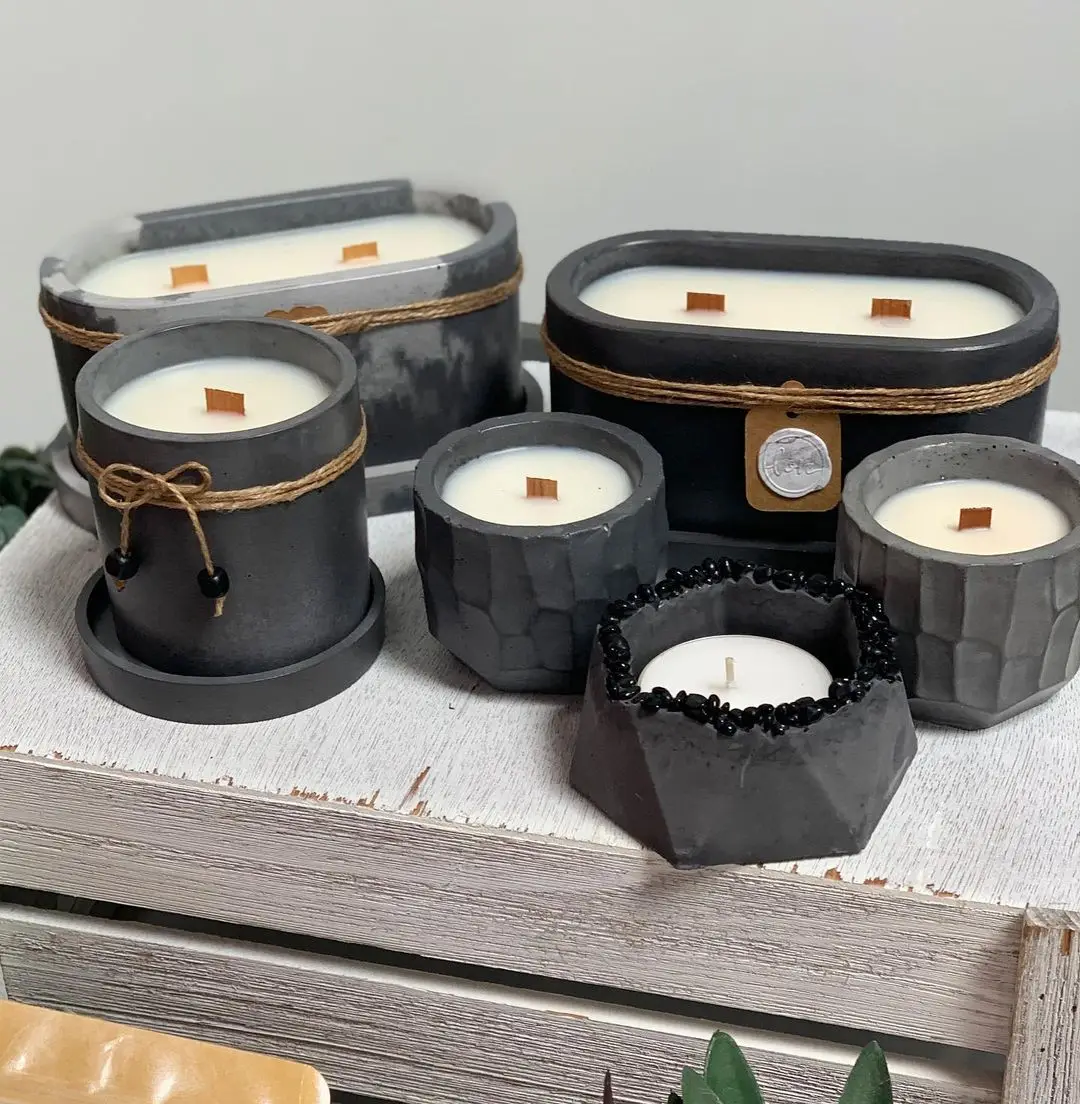 Recipiente de vela de concreto - Terrazzo Pot Cement avaliação e preço